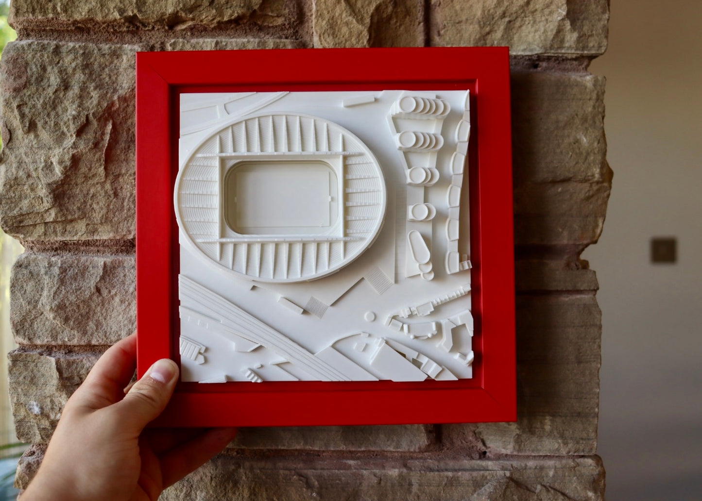 gifts for arsenal fans, arsenal memorabilia, arsenal stadium model, 3d miniature stadium models, football stadium models, buy football wall art, emirates stadium model, emirates 3d model, stadiframes, stadium frames