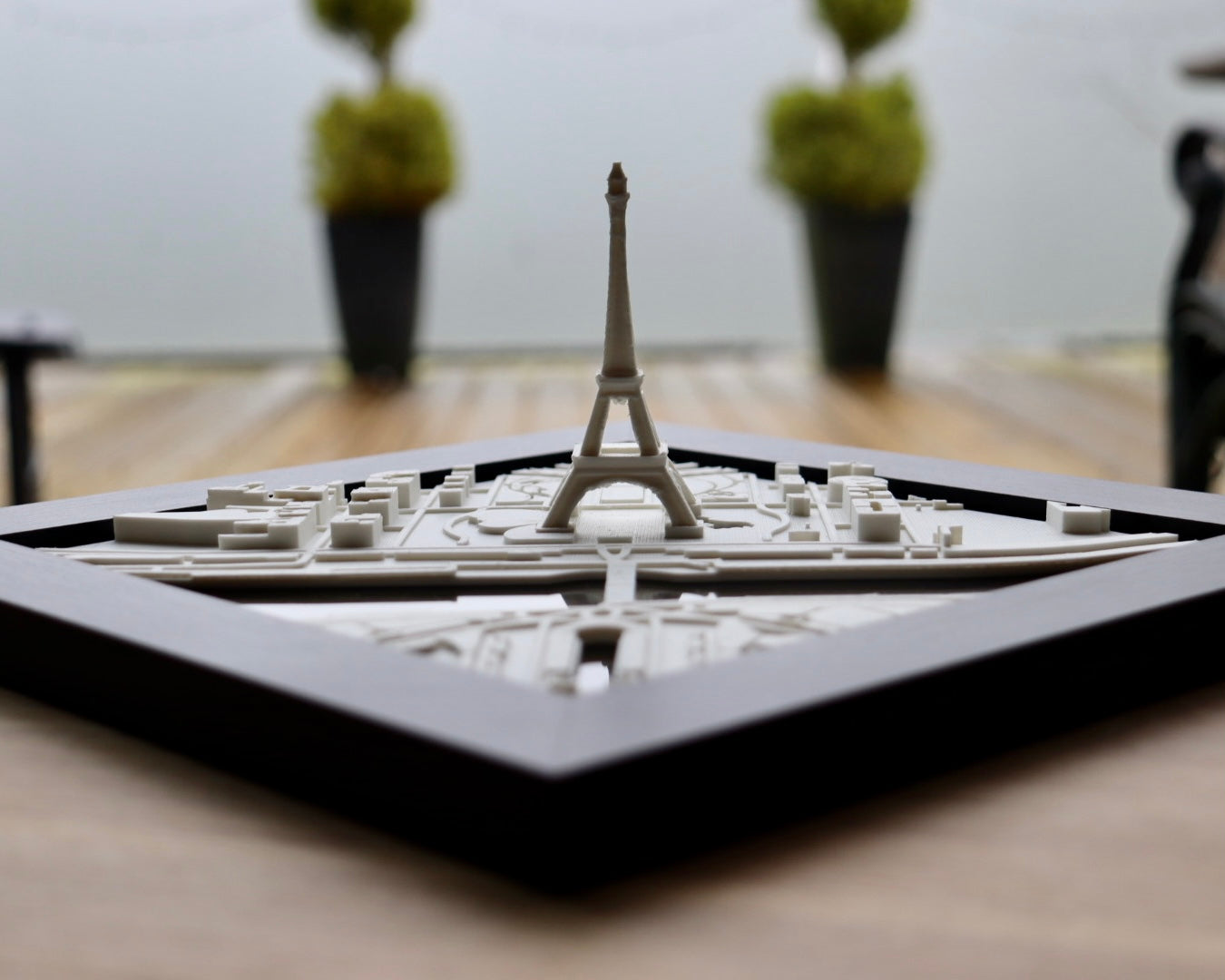 Paris Eiffel Tower Art 3D Cityscape Decor Handcrafted Miniature Paris UrbanFRAMES Product Architectural Souvenir Eiffel Tower Replica Paris Skyline Wall Art Collectible Cityscape Landmark Replica Art Travel Keepsake French Souvenir Parisian City Decor Romantic Wall Display Cityscape Home Decor Paris Landmarks Art