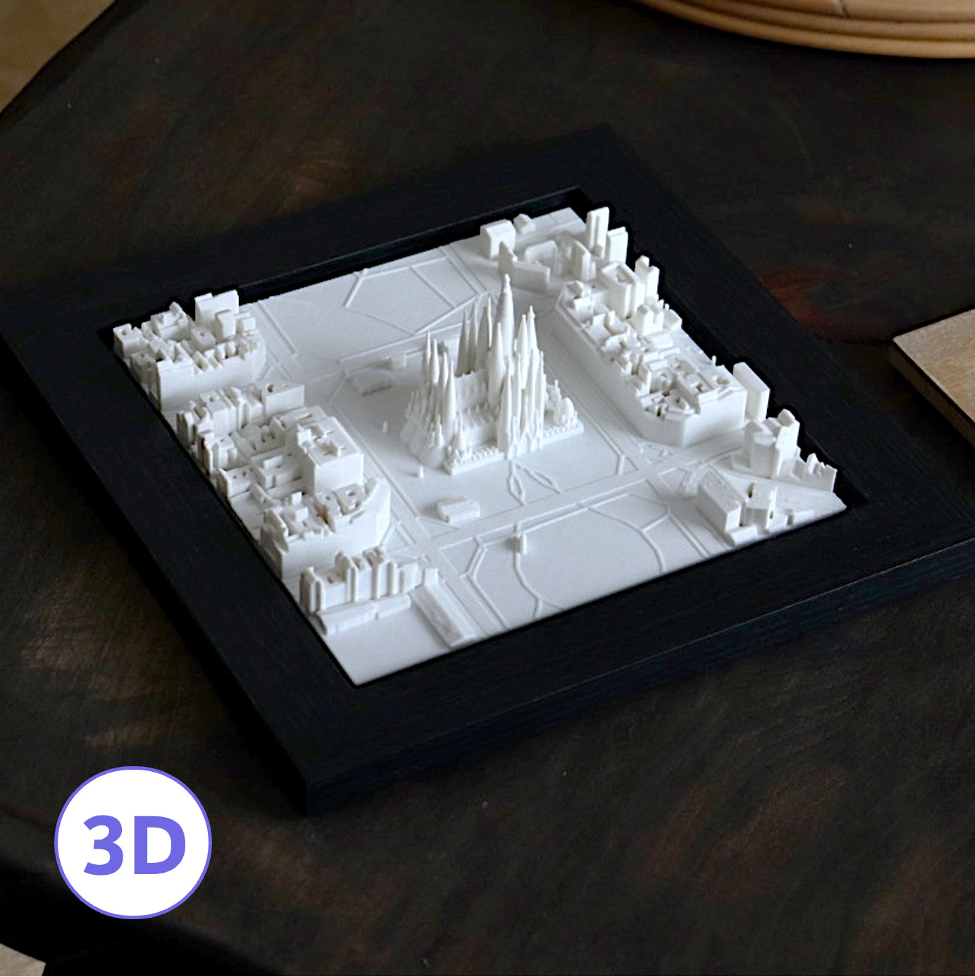 Barcelona Sagrada Familia Art 3D Cityscape Decor Handcrafted Miniature Barcelona UrbanFRAMES Product Architectural Souvenir Spain Sagrada Familia Replica Barcelona Skyline Wall Art Collectible Cityscape Landmark Replica Art Travel Keepsake Spain Spanish Souvenir Barcelona City Decor Historic Wall Display Cityscape Home Decor Sagrada Familia Landmarks Art