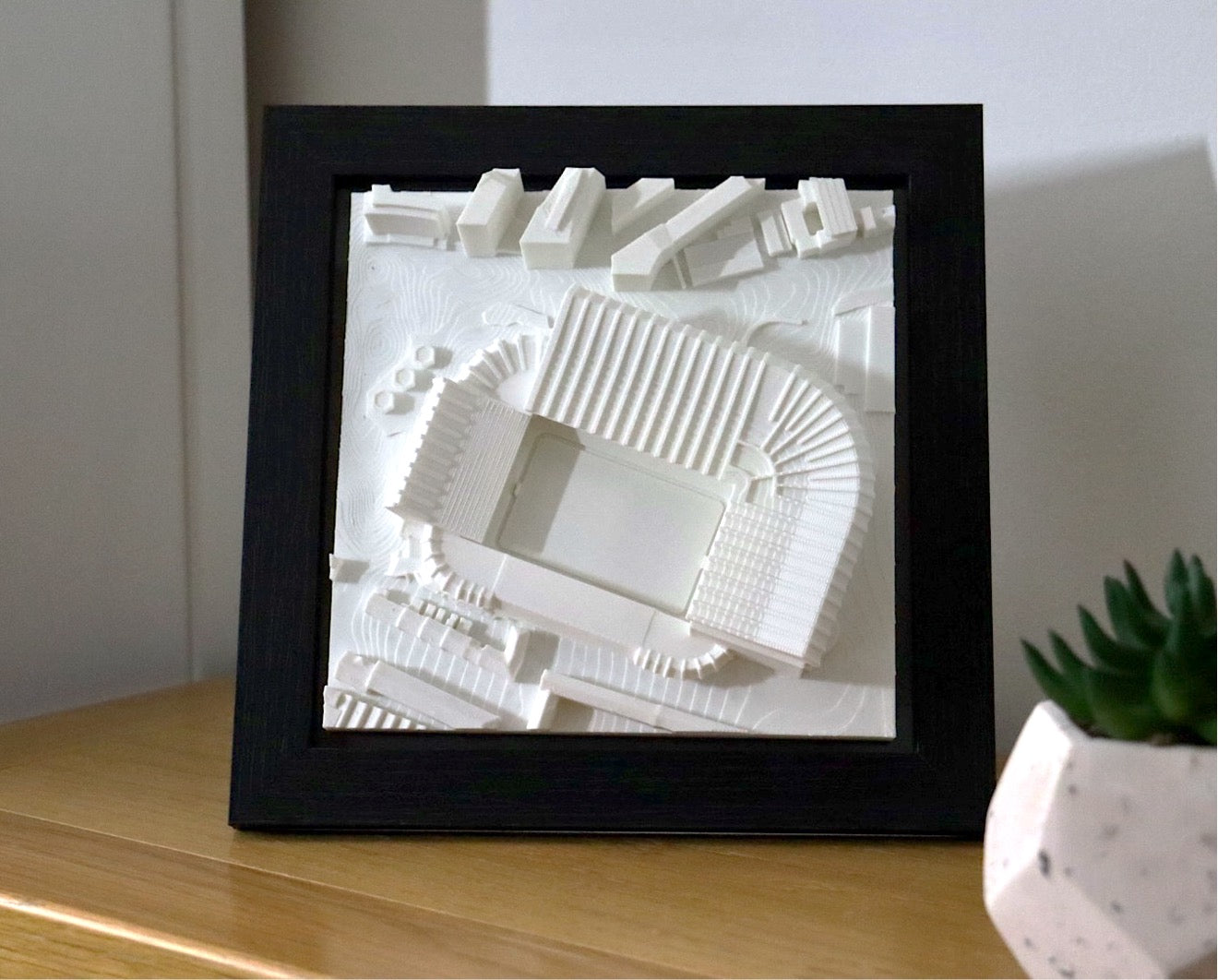 gifts for newcastle united fans, newcastle utd memorabilia, newcastle stadium model, 3d miniature stadium models, football stadium models, buy football wall art, st james park stadium model, st james' park 3d model, stadiframes, stadium frames