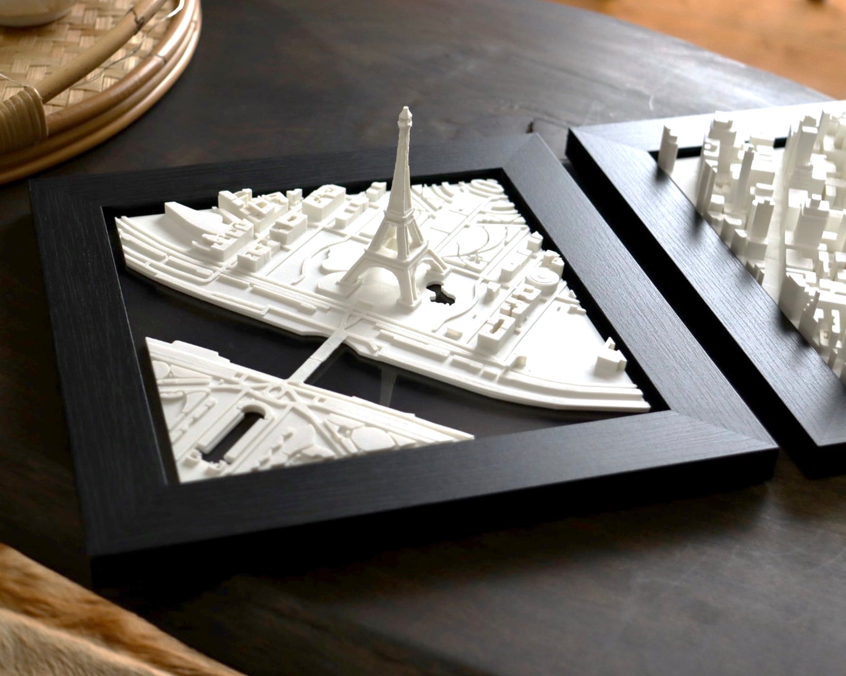 Paris Eiffel Tower Art 3D Cityscape Decor Handcrafted Miniature Paris UrbanFRAMES Product Architectural Souvenir Eiffel Tower Replica Paris Skyline Wall Art Collectible Cityscape Landmark Replica Art Travel Keepsake French Souvenir Parisian City Decor Romantic Wall Display Cityscape Home Decor Paris Landmarks Art